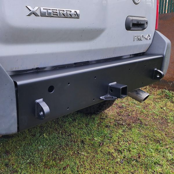 Custom black rear bumper of a Nissan Xterra
